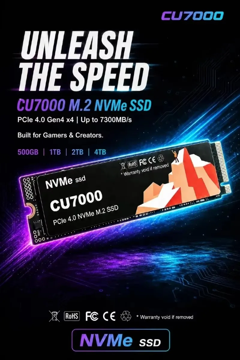 قرص تخزين داخلي CU7000 SSD M.2 - مراجعة M.2 Nvme 4Tb Pcie 4.0 Ssd وسعره